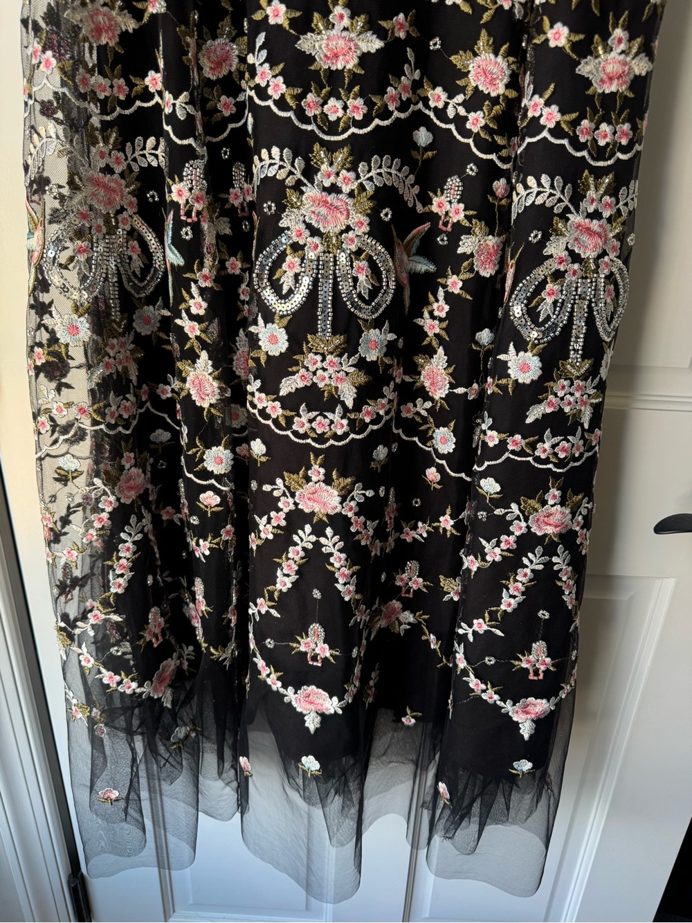 Rich Radi Q’S Black Floral Embroidered Lace Midi Dress - Picture 11 of 16